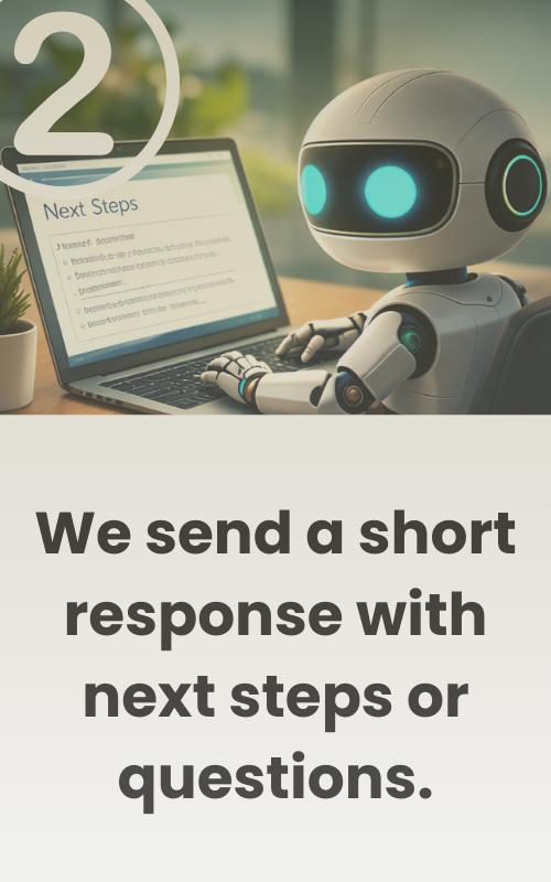 Illustration representing follow-up response with next steps for custom software development enquiries.